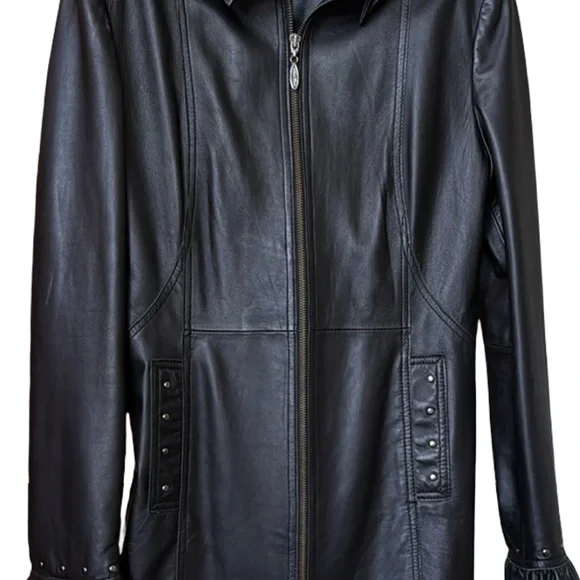 Nicola Berti Ruffled Black Women's Jacket/Coat - Picture 11 of 11